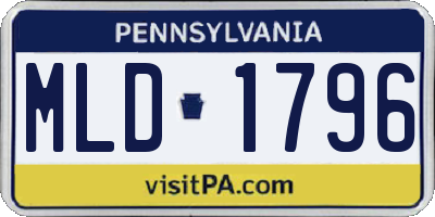 PA license plate MLD1796