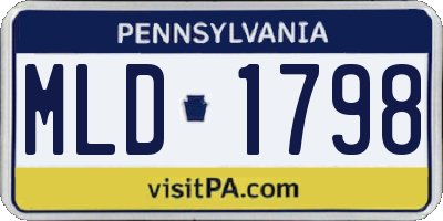 PA license plate MLD1798