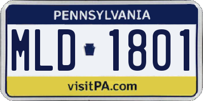 PA license plate MLD1801