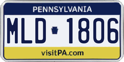 PA license plate MLD1806