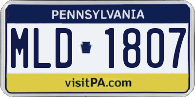 PA license plate MLD1807