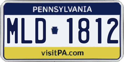 PA license plate MLD1812