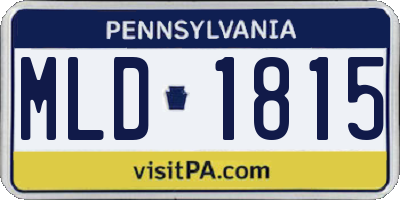 PA license plate MLD1815