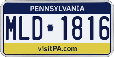 PA license plate MLD1816