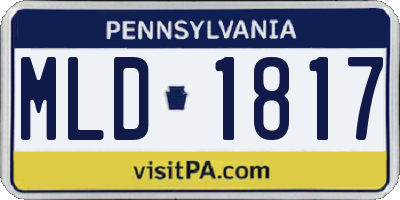 PA license plate MLD1817
