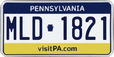 PA license plate MLD1821