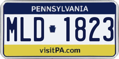 PA license plate MLD1823