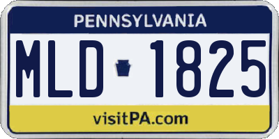 PA license plate MLD1825