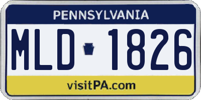 PA license plate MLD1826