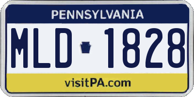 PA license plate MLD1828