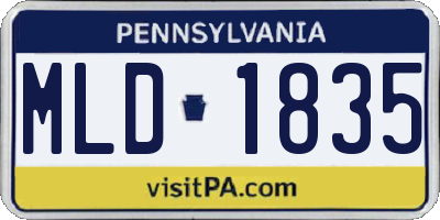 PA license plate MLD1835