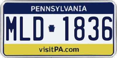 PA license plate MLD1836