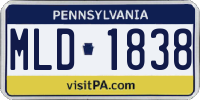 PA license plate MLD1838