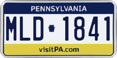 PA license plate MLD1841