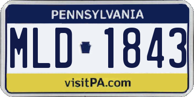 PA license plate MLD1843