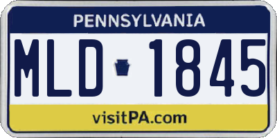 PA license plate MLD1845
