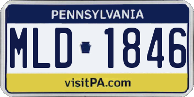PA license plate MLD1846