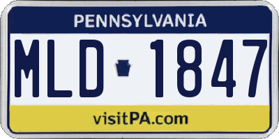 PA license plate MLD1847