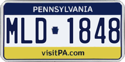 PA license plate MLD1848
