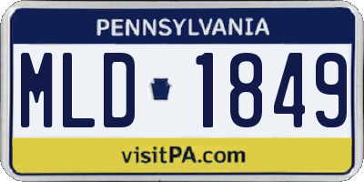 PA license plate MLD1849