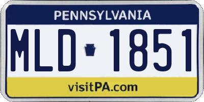 PA license plate MLD1851