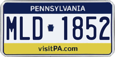 PA license plate MLD1852