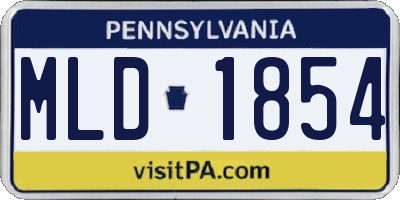 PA license plate MLD1854