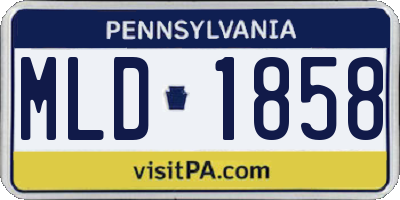 PA license plate MLD1858