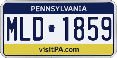 PA license plate MLD1859