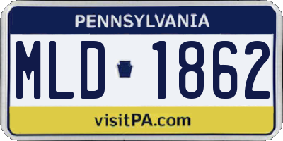 PA license plate MLD1862
