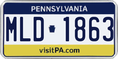 PA license plate MLD1863