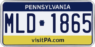 PA license plate MLD1865