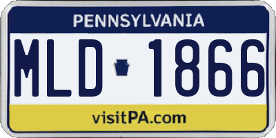 PA license plate MLD1866