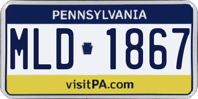 PA license plate MLD1867