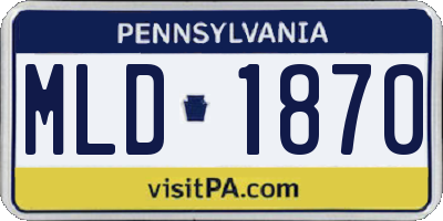 PA license plate MLD1870