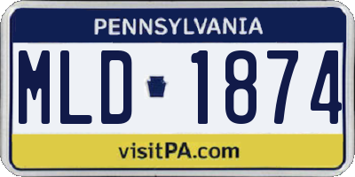 PA license plate MLD1874