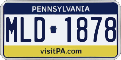 PA license plate MLD1878