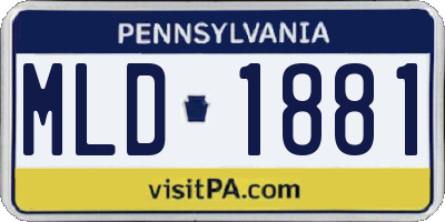 PA license plate MLD1881