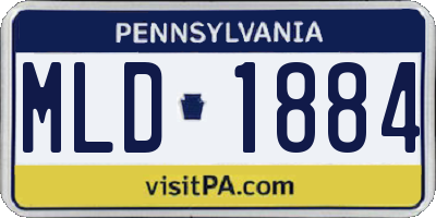 PA license plate MLD1884