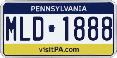 PA license plate MLD1888