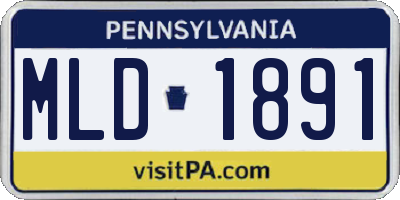 PA license plate MLD1891