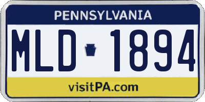 PA license plate MLD1894