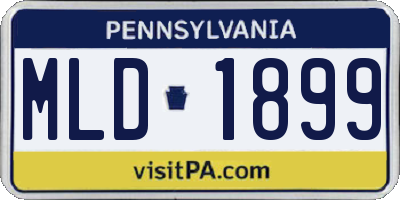 PA license plate MLD1899