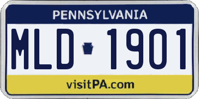 PA license plate MLD1901