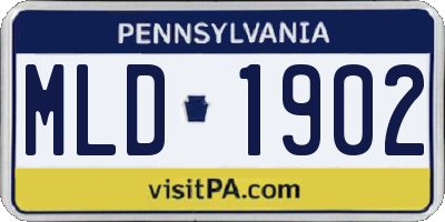 PA license plate MLD1902