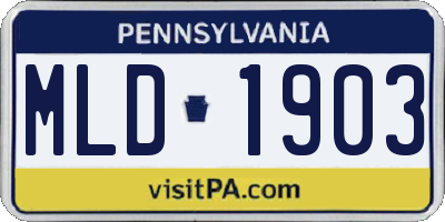 PA license plate MLD1903