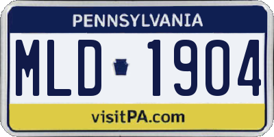PA license plate MLD1904