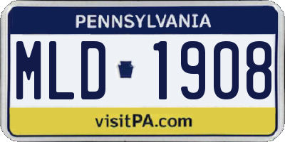 PA license plate MLD1908