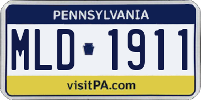 PA license plate MLD1911