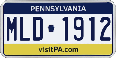 PA license plate MLD1912